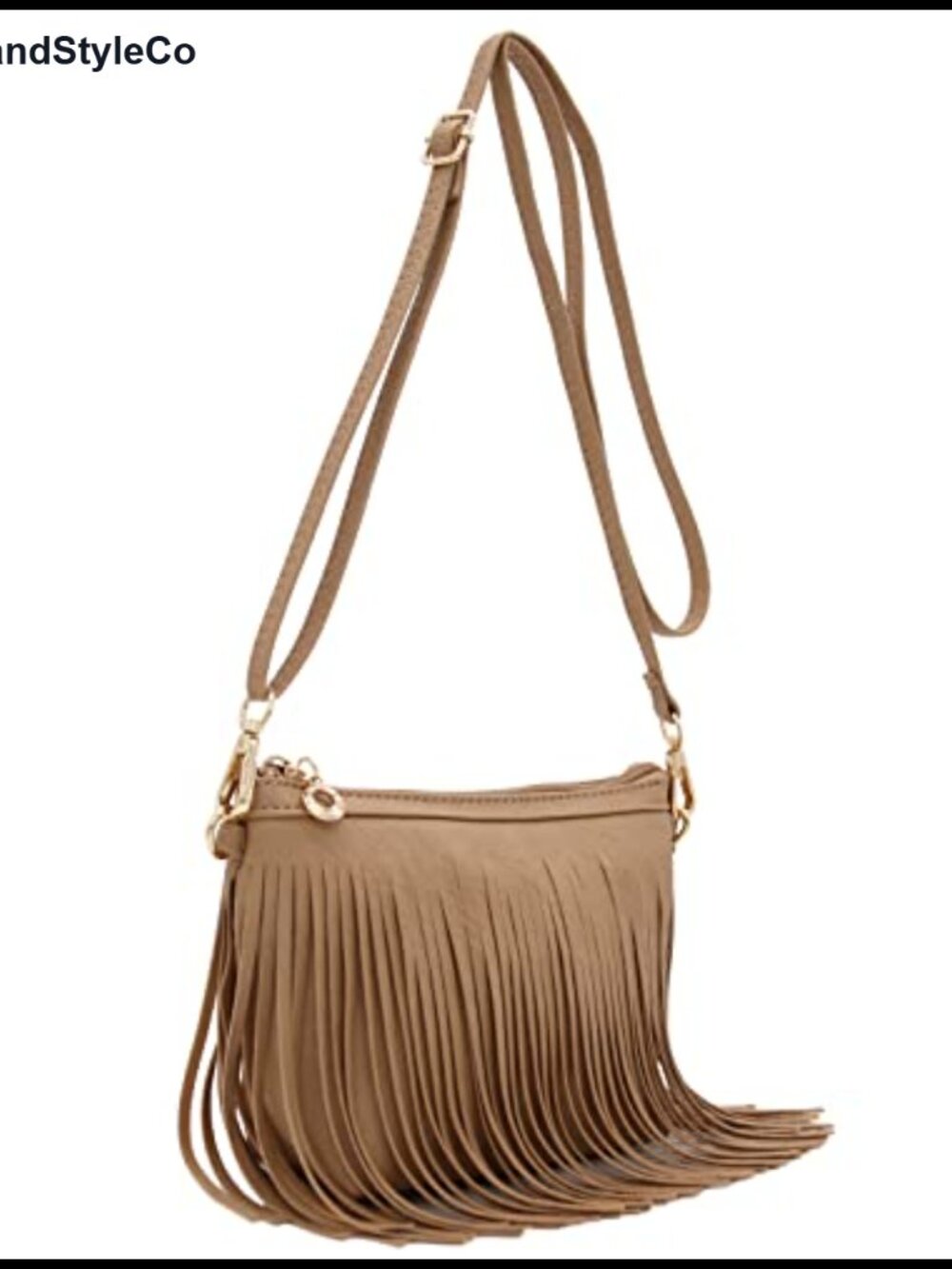 Faux Leather Fringe Crossbody Bag with Detachable Wrist Strap